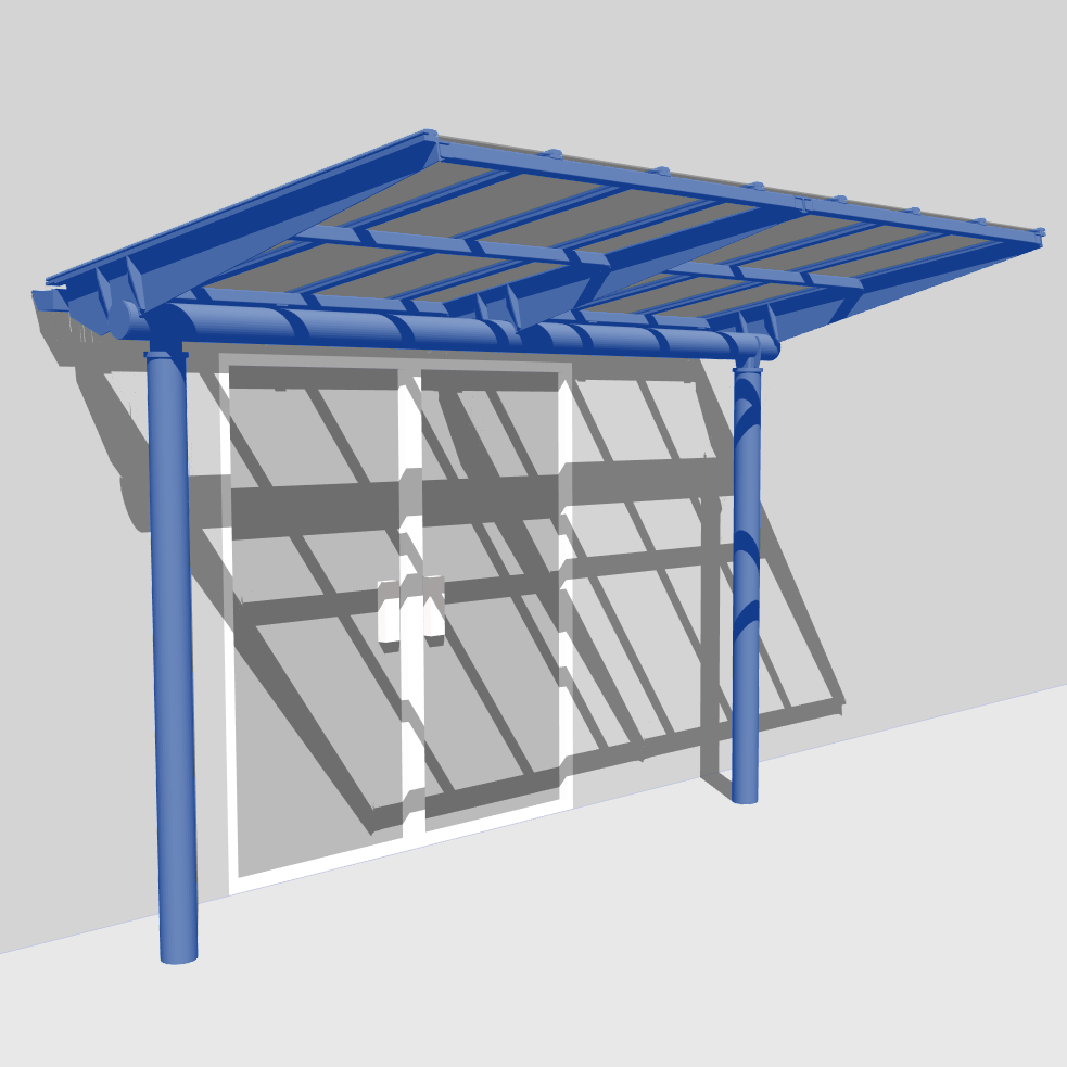 CAD design visualisation of the Caerphilly Glass Entrance Canopy