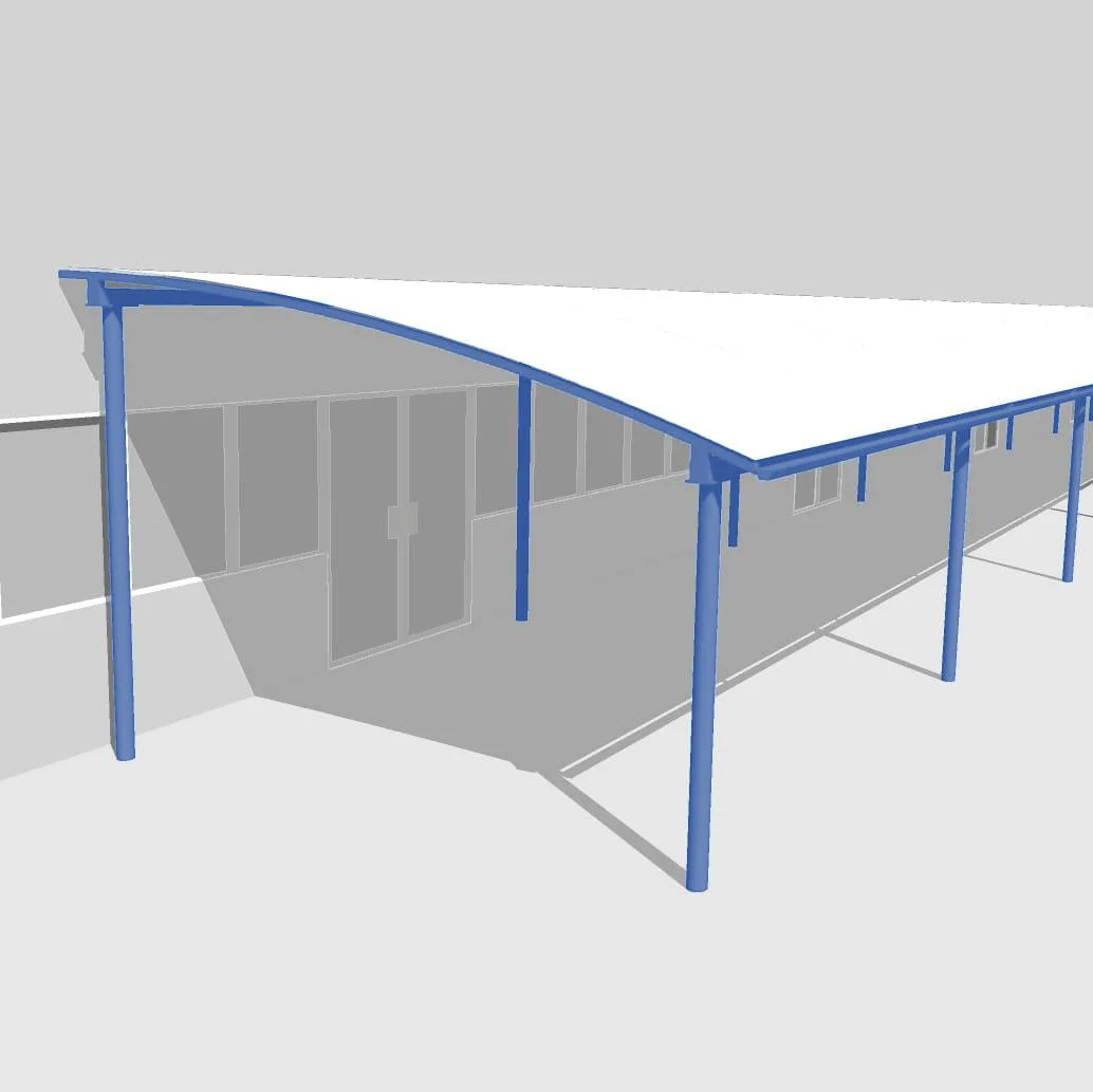 CAD design visualisation of the Lean To Shelter