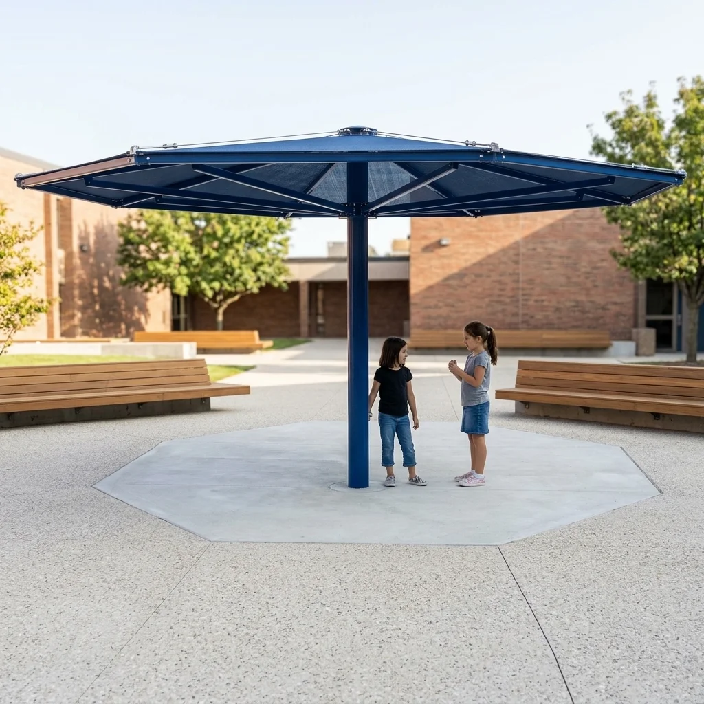 Zeta shade umbrella installation