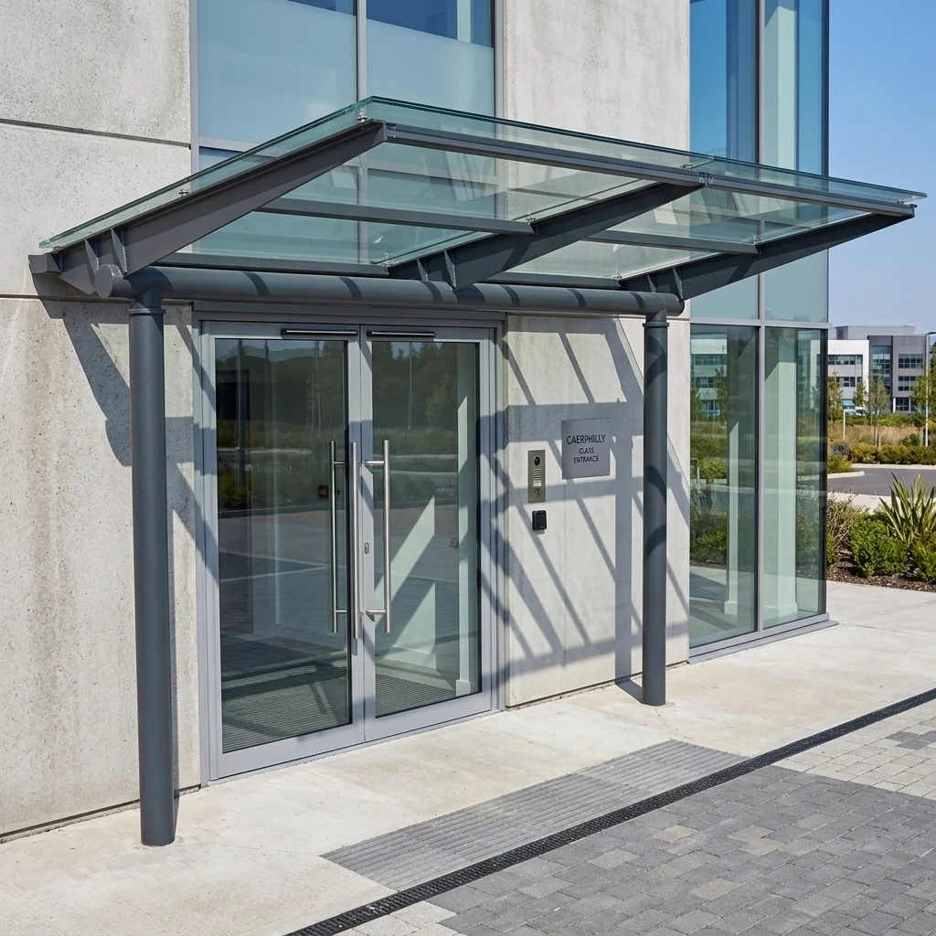 Glass Entrance Canopy - Caerphilly
