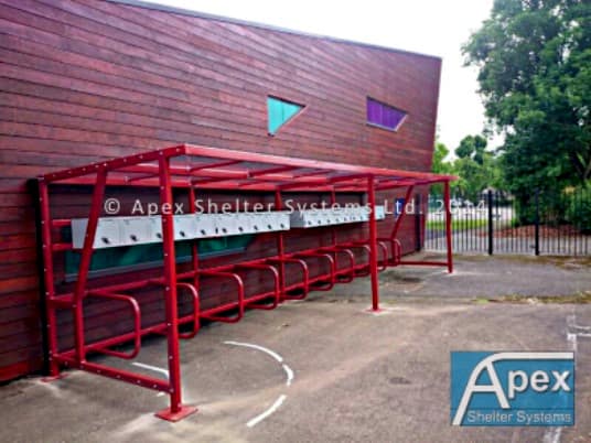 Theta Bike Shelter with Helmet Lockers